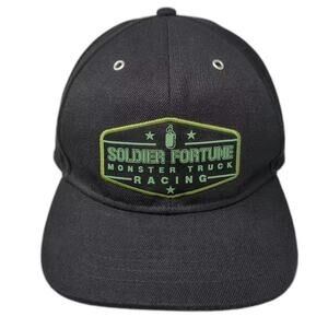Monster Jam Soldier Fortune Racing Snapback Hat Black Green OS Adjustable Cap